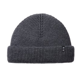 Enter the Complex® Fisherman Beanie, 100% Merino Wool, Trawler Hat, Troyer, Ribb-Knit, Men and Women, charcoal