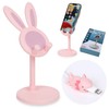 FISH-BOMB Smartphone Stand Desktop Cute Rabbit Magnet Altitude Adjustment (Pink)
