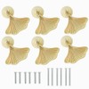 Jindizi Golden Ginkgo Leaf Shape Knob Handles, 6 PCS Drop
