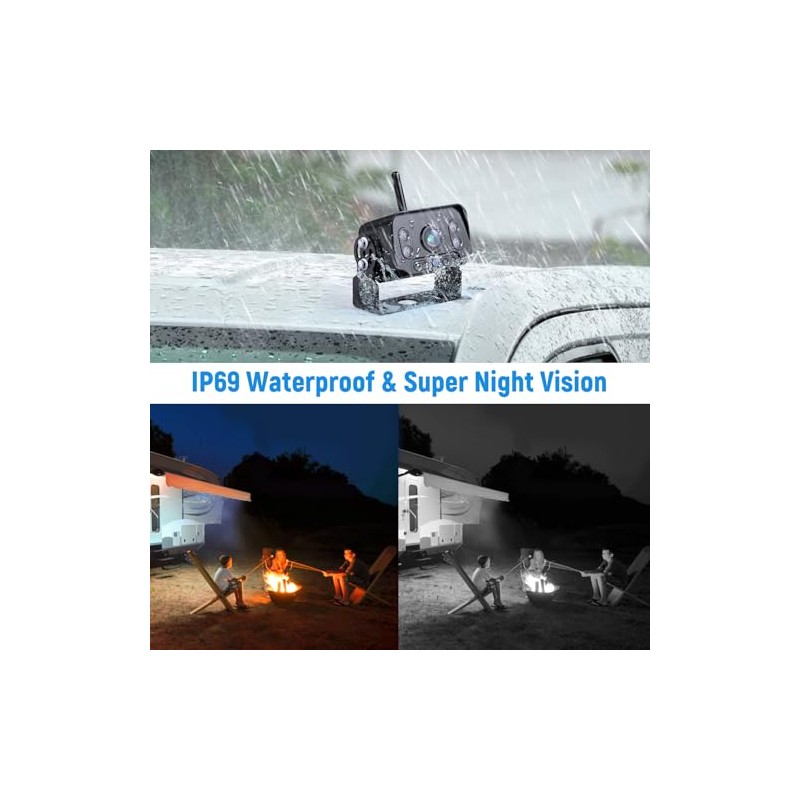 VASTEND RV Backup Camera Wireless Plug and Play Compatible with