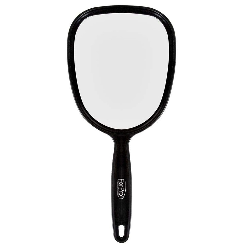 "ForPro Classic Hand Mirrors, Black, Compact, 5" W X 10.5"
