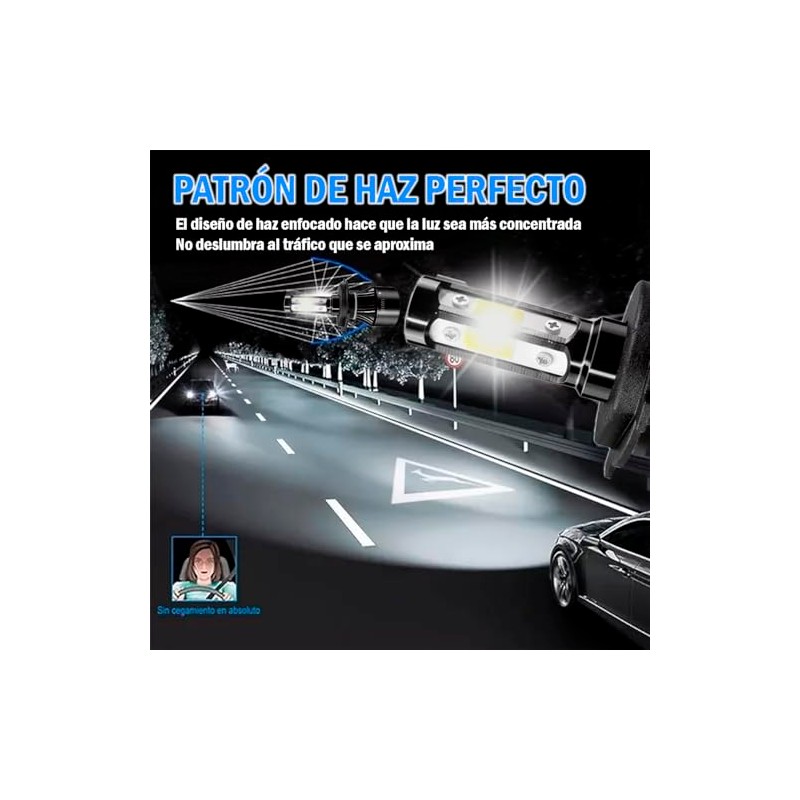 Par De Faros Led Modelo H4 Luz Blanca De 4