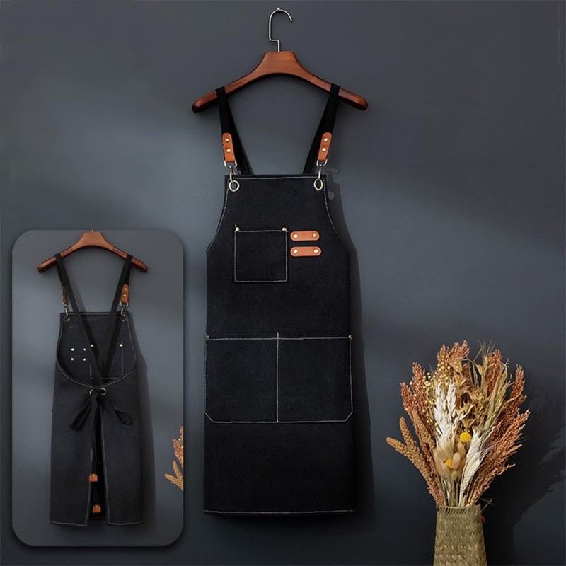 MTSDM Canvas Aprons, Work Aprons for Men Women, Adjustable Luxury