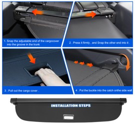 Fannyc Cargo Cover Fit for Lexus RX RX350 RX450h 2016-2022 Accessories(not for RX350 L or RX450h L),Retractable Rear Trunk Cover Luggage Security Shield Shade Cover