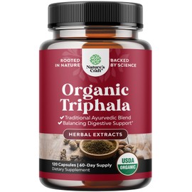Digestive Triphala Capsules Organic Complex - Colon Cleanser & Detox Health Supplement Ayurvedic for Gas Bloating Constipation Relief Women Men (2 Months)