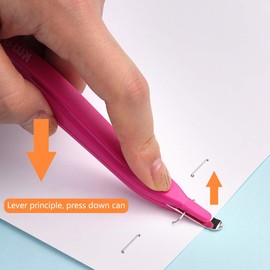 Pink Portable Staple Remover, Staple Puller Tool Magnetic Head Staple Removal Tool Handheld Staple Puller, Staple Removers Pen Type Staple Binding Supplies School Office Home Staplers and Punches