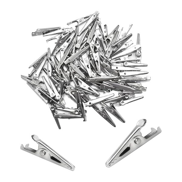 100 Pcs 35mm Metal Alligator Clips Electrical Test Spring Clamps