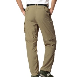 Jessie Kidden Mens Hiking Pants Convertible Quick Dry Lightweight Zip Off Outdoor Fishing Travel Safari Pants (225 Khaki 36)