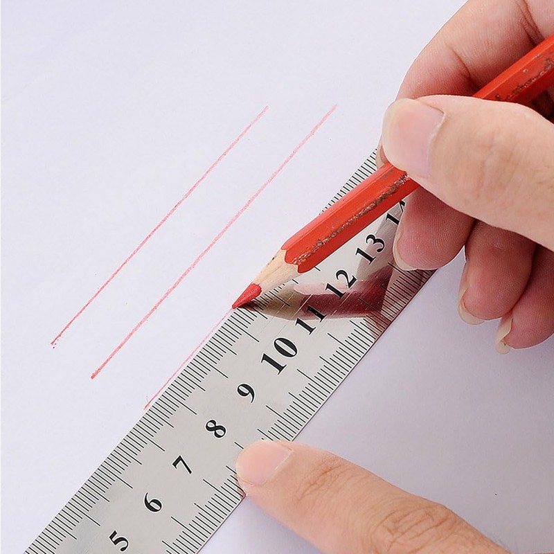Metal Ruler, Multifunctional Ruler with Stopper, Template, Drawing Board, Construction