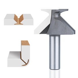 HUHAO 1/2" Shank R18 Seam Woodworking Router Bit, Arc Bending Integrated Milling Cutter Router Bit, Carbide Tip V Bit for Woodworking Chamfer Bevel Cutter Engraving Tool