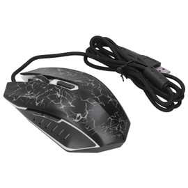 Wired Gaming Mouse, USB Computer Mice Colorful Glowing with 4 Levels DPI Adjustable, Ergonomic Portable Wired Mouse with Scroll Wheel for Game Players, Plug and Play(Black)