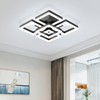 GEADI Modern LED Ceiling Light, 64W Black Flush Mount Light