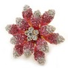 Avalaya Large Dimensional Clear/Pink Diamante Narcissus Cocktail Ring In Gold