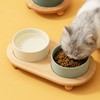Havniva Ceramic Elevated Cat Food and Water Bowl, Kitty Bowl,