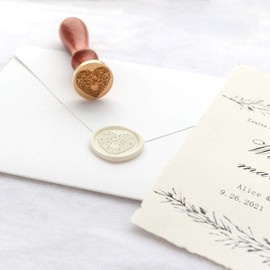 VOOSEYHOME The Heart Wax Seal Stamp with Rosewood Handle, Decorating on Invitations Envelope Sealers Letters Posters Gift Packings for Birthday Themed Parties Weddings Signatures