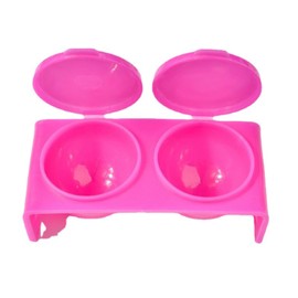 1 Piece Double Cup Nail Art Cup Bowl Acrylic Liquid Powder Dappen Dish Liquid Powder Dappen Container Holder for Nail Art Tools (Red)