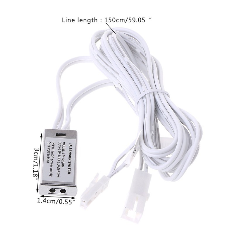 Shenxay 12V/24V Infrared Sensor Switch, Wardrobe Cabinet Door Light Control,