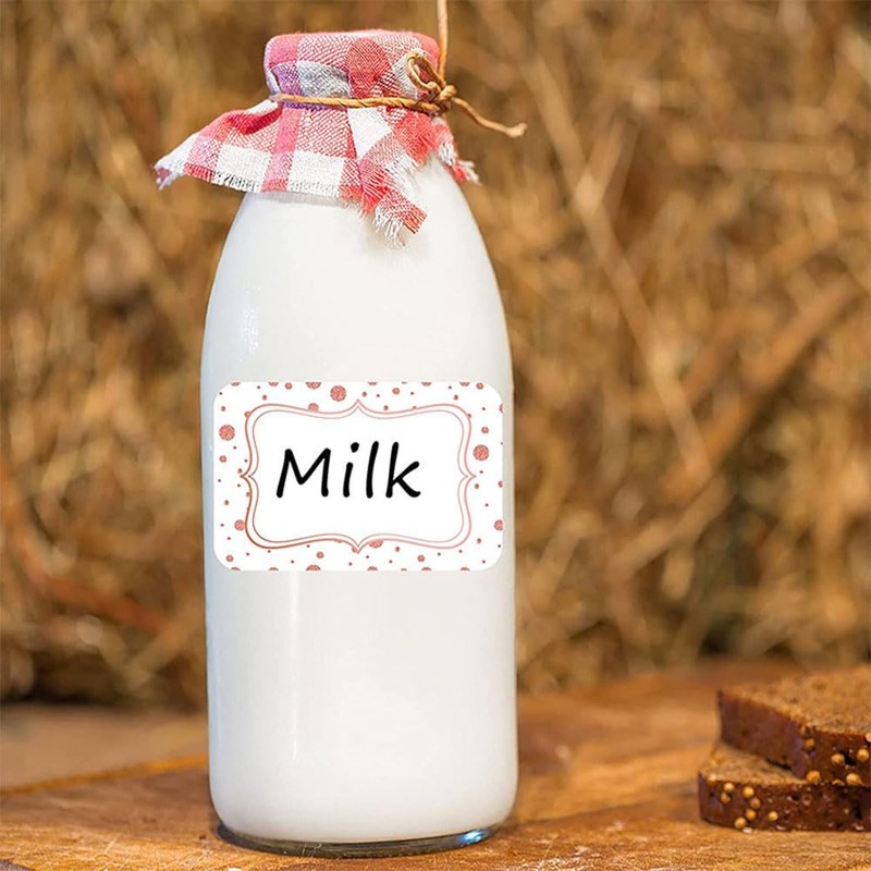 12Pcs Rose Gold Border Stickers Blank Name Tag Stickers for