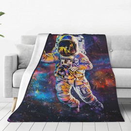 Astronaut Blanket Space Galaxy Decor Throw Blanket Cozy Plush Flannel Fleece Warm Soft Lightweight Fuzzy Winter Blanket Solar System Gifts for Girls Boys Women Teens for Bed Sofa Couch 40"X50"