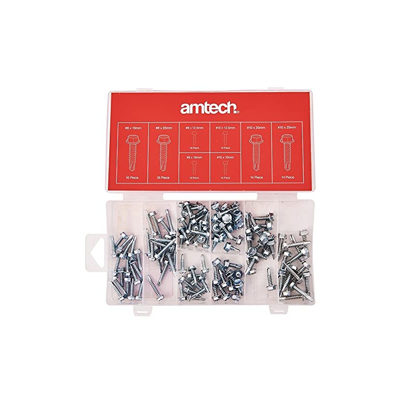 Amtech S6295 Self Drilling Screws, Carbon Steel Tek Screws Available