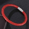 ZENSE - Braided Leather Bracelet for Men in red Color