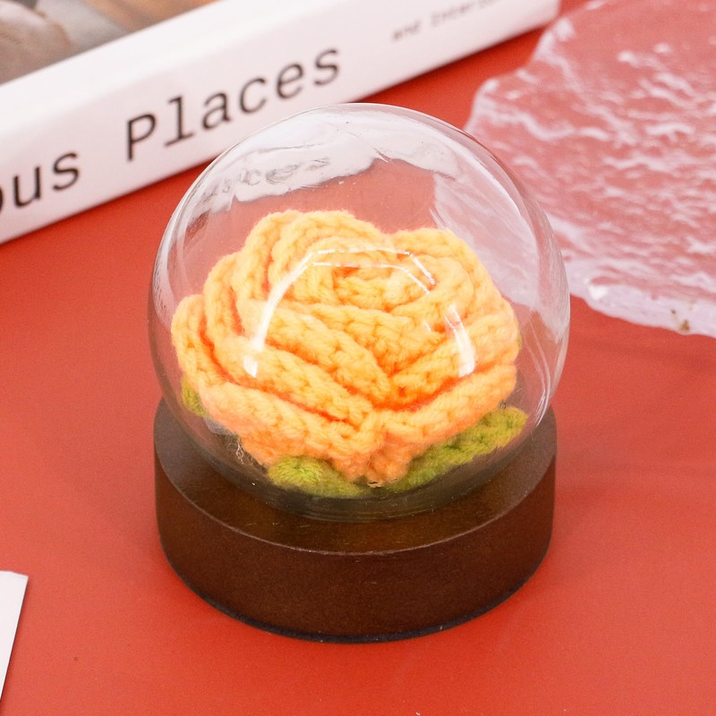 Naimo Crystal Ball Night Light Crochet Flower Light Glass Ball