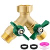 Garden Hose Splitter 2 Way, Heavy Duty Brass Water Hose