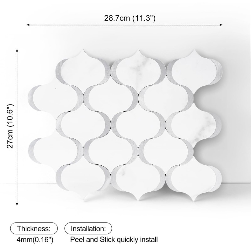 OYASIMI 10 Sheet Arabesque Peel and Stick Backsplash Tile, Stick