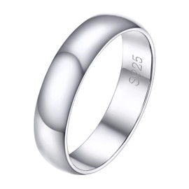 Sterling Silver Simple Rings For Women 5mm Band Size 5 Minimalist Pinky Ring