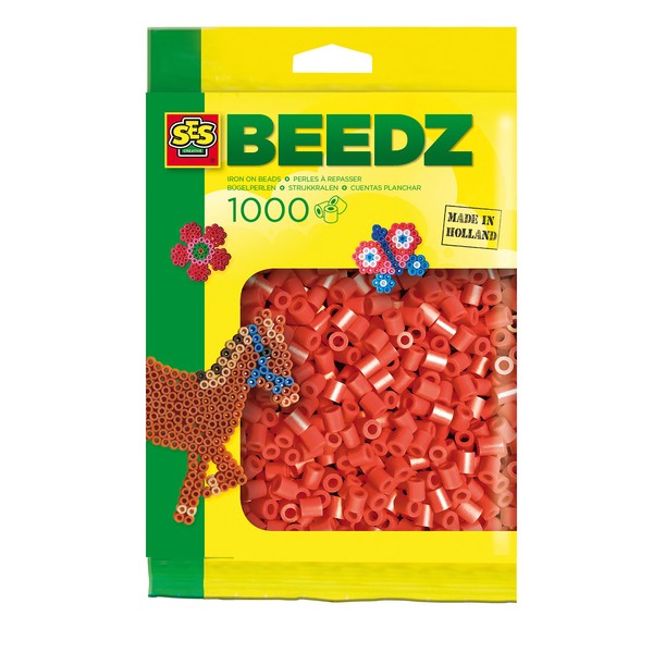 SES 00702 Children's Packet of 1000 Red Iron on Beads