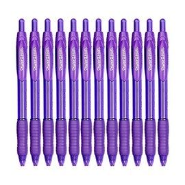 Paper Mate Profile Retractable Ball Point Pen, 1.4mm, Bold Point, Pack of 12 (Purple)