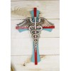 Physician Healer Caduceus Herald's Wand Entwined Serpents Winged Wall Cross