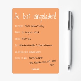 PACKLIST Birthday Invitation Cards - 12 x Capybara Invitation Cards for Your Celebration - The Perfect Invitation Card for an Unforgettable Celebration!