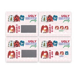 My Scratch Offs - 26 Pack Ugly Sweater Scratch Off Card Tickets for Adult Games, Christmas Party, Cards for Family and Friends