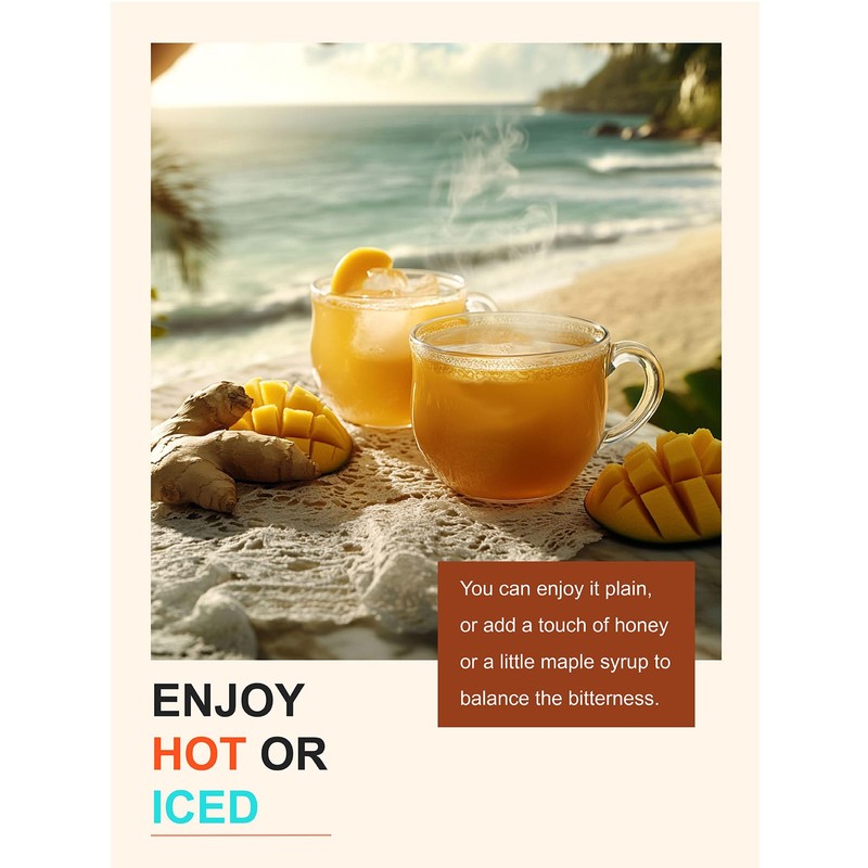 TeeLux Mango Ginger Tea, Zesty Ginger Root & Warm Cinnamon