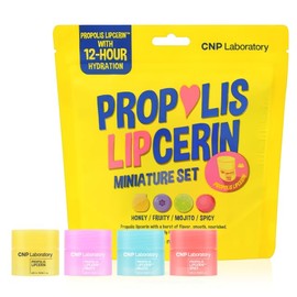 CNP Honey Lip Butter Mini Set – Propolis Lipcerin™ Travel-Size (4 Flavors), Hydrating Overnight Manuka Lip Balm & Mask, 12hr Long-lasting Moisture, Korean Skincare, 0.15 fl.oz. x 4 ea