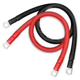 ZONBANG 6 AWG Battery Cable with 3/8 inch Terminals, Copper Battery Inverter Cables for Car RV Automotive Solar, 2FT(2 Pack)