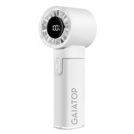 Gaiatop Portable Handheld Turbo Fan, 1-100 Adjustable High Speeds, 3-20Hrs Cooling Times, 4800mAh USB Rechargeable Portable Small Hand Fans with Lanyard for Outdoor, Travel, Home, Make Up, White
