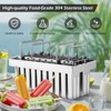 Dyna-Living Commercial Popsicle Molds 20PCS Flat Heads with Double-slot Stainless