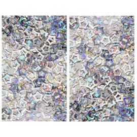 Tupalizy 20g Mini Glitter Holographic Star Confetti Sequin Stickers Iridescent Party Decorations Flakes for Nail Art Tech Acrylic Resin Jewelry DIY Crafts Women Body Eye Makeup Face Hair (Silver)