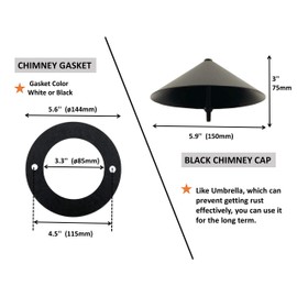 Pellet Grill Smoke Stack with Gasket Replacement for Pit Boss,Traeger,Camp Chef,Z Grills Wood Pellet Grill