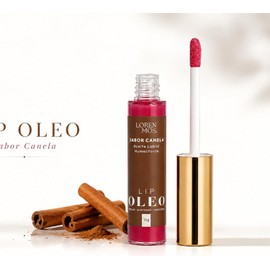 LIP OLEO Canela 10 g – Aceite Labial con Color Rosa Translúcido, Vitamina E y Aceite de Almendras, Brillo Luminoso y Textura Ligera. LOREN MOS.