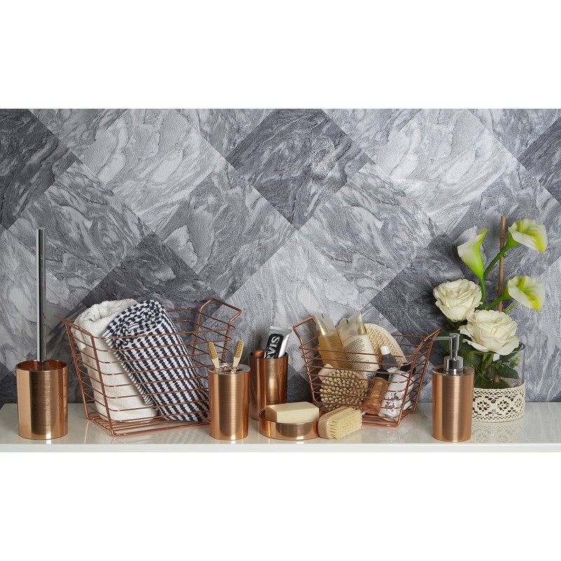 Premier Housewares Shine Wire Basket, Rose Gold, Large