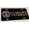 Bold Engraved US Air Force Veteran Aluminum Metal Black Diamond