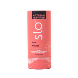 Slo | Natural Moisturising Stick - All Natural Ingredients, Vegan & Cruelty Free, Hydrating, Plastic Free, Paper Packaging | Rose + Vanilla, 2.1oz