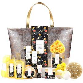 SPA LUXETIQUE Bath Spa Gift Set for Women, Beauty Wellness Set for Women, 15-Piece Birthday Gift with Shower Gel, Bubble Bath, Spacious Handbag, Ideal Valentine's Day Gifts, Mother's Day Gift