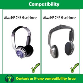 ACCOUTA Earpads Replacement for Aiwa HP-CN5 HP-CN6 Headphones Ear Pads Replacement with Durable Fabric/Breathable Protein Leather and Memory Foam