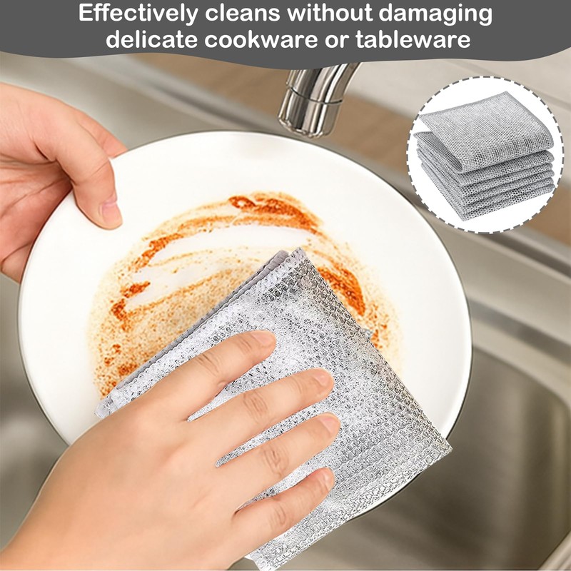 Girihe 8 PCS Metal Scourers, Miracle Cleaning Cloth Double Wire