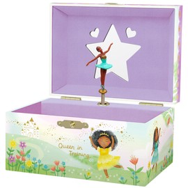 Ballerina Jewellery Box - Ballerina Gifts for Girls Age 4-6- Kids Jewellery Box with Spinning Ballerina - 15.2 x 11.8 x 8.9 cm