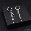ALOHAMONI BTS Jungkook Hoop Earrings, Rods and Chains, 3-Chain Design,